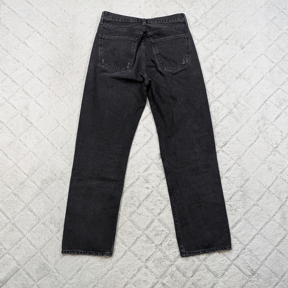 Agolde Jeans Women's 27 Black Audio 90’s Fit Jean High Rise Distressed Cotton - Picture 9 of 10